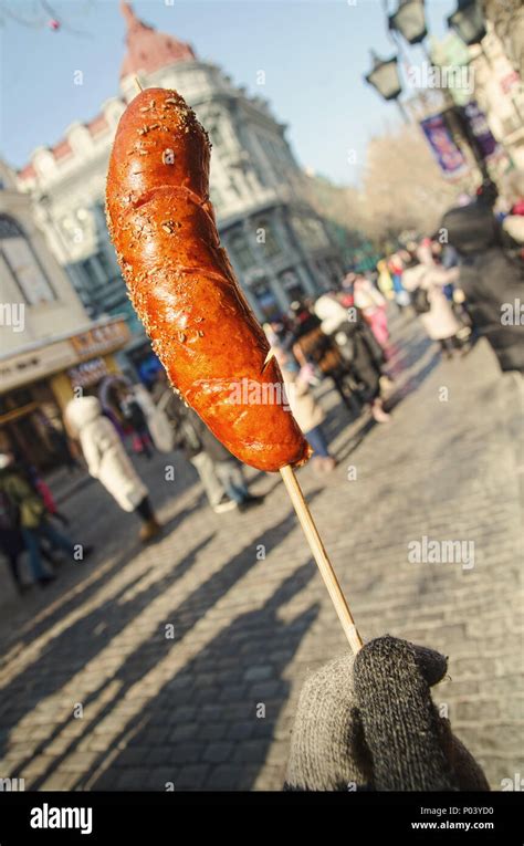 Harbin street food: Harbin sausage Stock Photo - Alamy