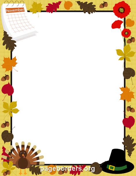 November Border: Clip Art, Page Border, and Vector Graphics