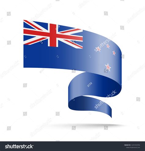 New Zealand Flag In The Form Of Wave Ribbon Royalty Free Stock