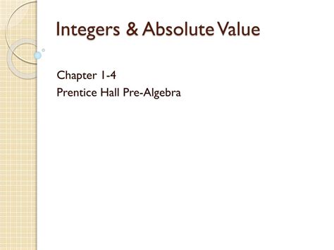 Ppt Integers And Absolute Value Powerpoint Presentation Free Download Id2123349