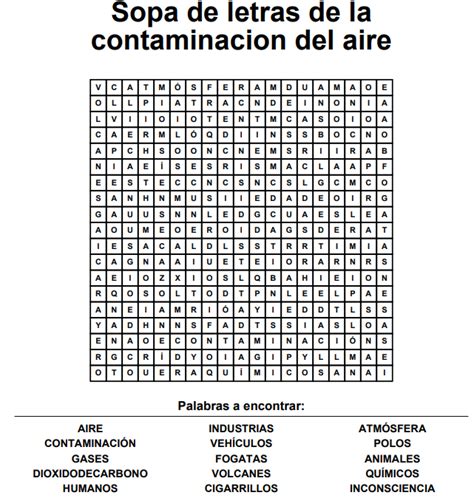 Sopa De Letras De La Contaminacion 070