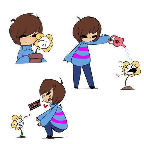 Frisk And Flowey By Amii Stuff On Deviantart