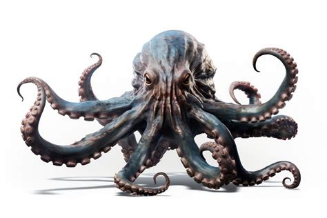 Kraken octopus animal white background. | Premium Photo - rawpixel