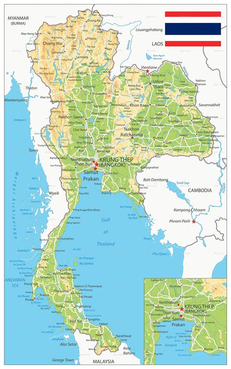 Thailand Physical Map #Ad #Thailand, #ad, #Physical, #Map World ...