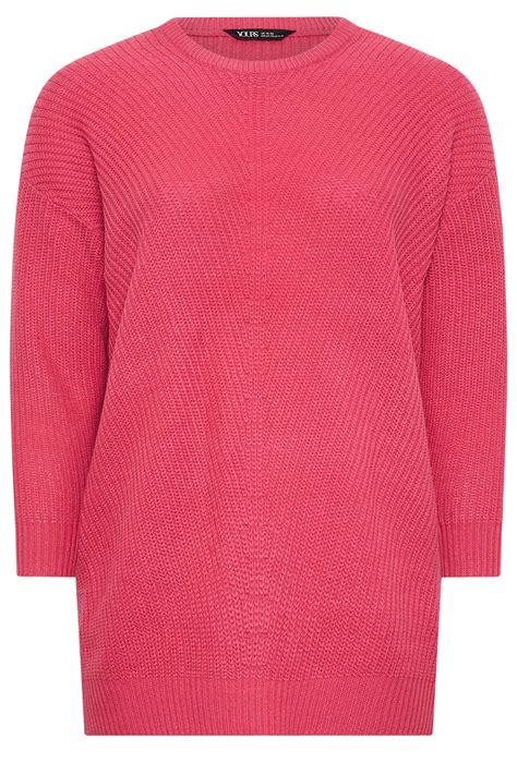 Yours Plus Size Pink Essential Knitted Jumper Yours Clothing