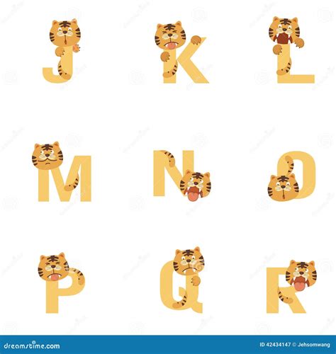 Alphabet With Tiger Skin Texture Tiger Font Vector Illustration