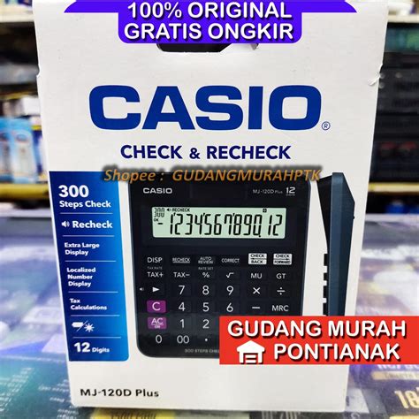 Jual Kalkulator CASIO Original Asli MJ 120 D CHECK CORRECT CALCULATOR