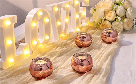 Volens 24pcs Rose Gold Votive Candle Holders For Table