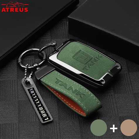 Gwm Tank Hev Zinc Alloy Leather Car Key Case Full Wrap Cover Smart