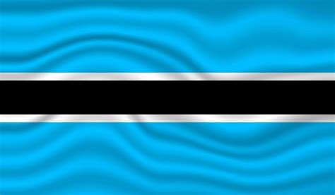 Botswana National Flag Vector Design Botswana Flag 3D Waving