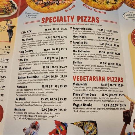 Online Menu Of Hideaway Pizza Restaurant Norman Oklahoma 73069 Zmenu