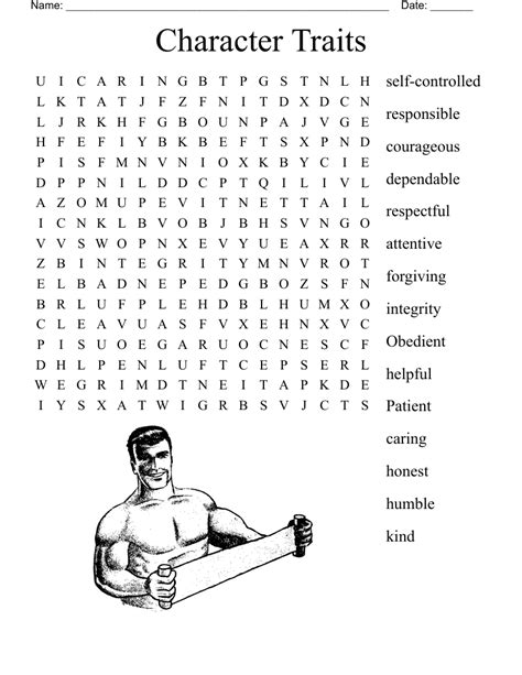 Character Traits Word Search Wordmint