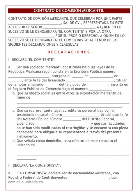 Contrato De Prestamo Mercantil Formato Mexico Requisitos Para Prestamos Hipotecarios