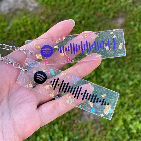 Custom Resin Spotify Keychain Spotify Code Keychain Etsy