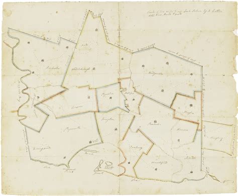 early manuscript map  plymouth county mass rare antique maps