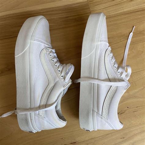 White platform vans - Depop