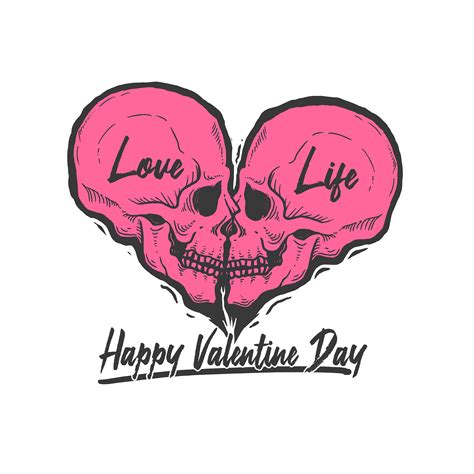 Skull love symbol Valentine's design 1234968 Vector Art at Vecteezy