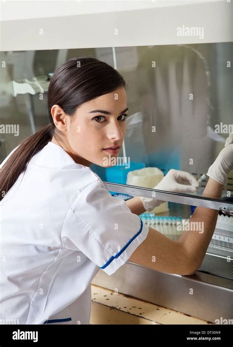 Confident Technician Experimenting In Laboratory Stock Photo Alamy