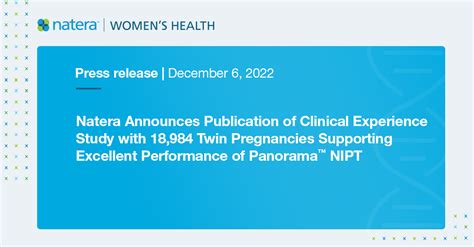 Natera Announces Publication Of Clinical Experience Study With 18984