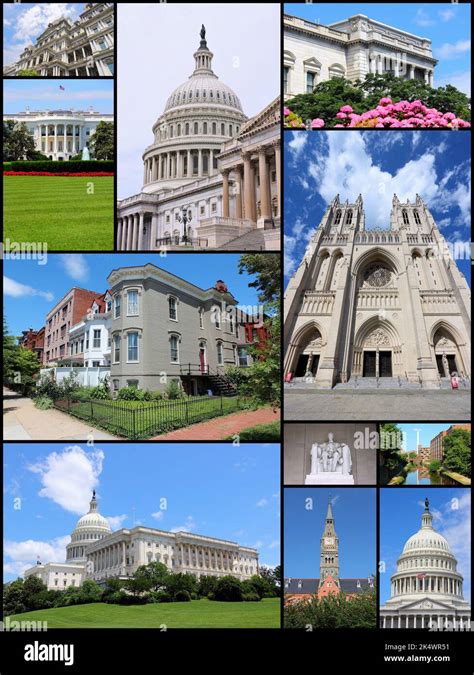 Washington DC - United States photo collage with landmarks and ...