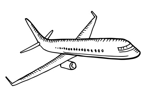 Airplane Sketch Hand Drawn Jet Plane D Graphic By Onyxproj Creative