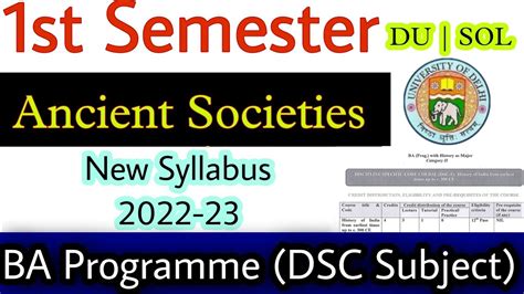 Ba Prog St Sem Ancient Societies Syllabus St Sem Ba Prog