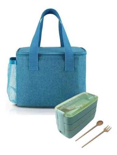 Kit Bolsa Térmica Marmita Lancheira 3 Andares Talheres MercadoLivre