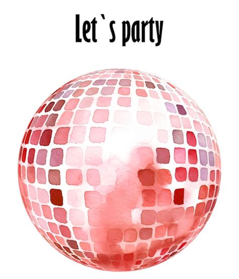 Premium Photo | Watercolor red disco ball Illustration Colorful party ...