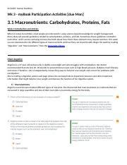 Sci T Wk Macronutrients Carbohydrates Proteins Fats Mybook