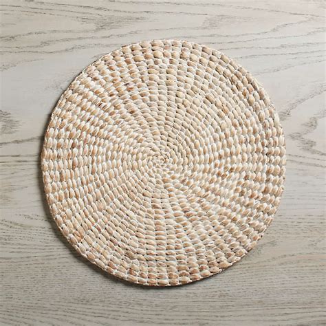 Whitewashed Water Hyacinth Woven Round Placemat Reviews Crate