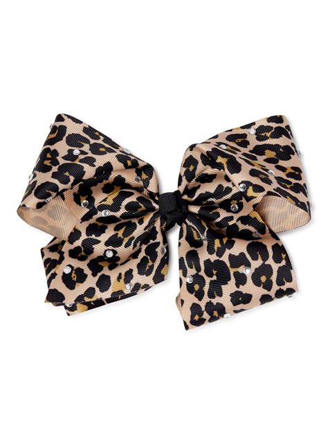 Wonder Nation Girls Jumbo Leopard Print Bow 1 Pack