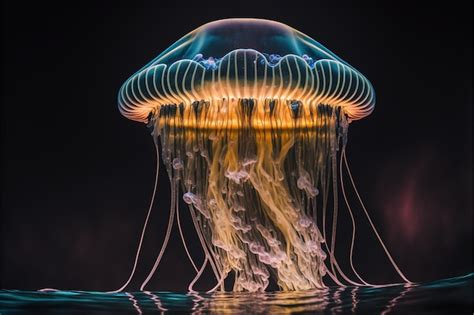 Premium Photo A Tropical Jellyfish Floating In The Sea