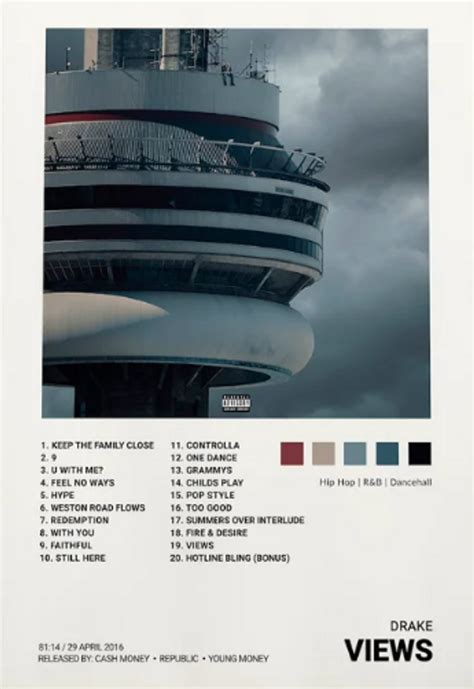 Drake - Views Album Cover Poster sold by Rhetta Rig | SKU 4561558 ...