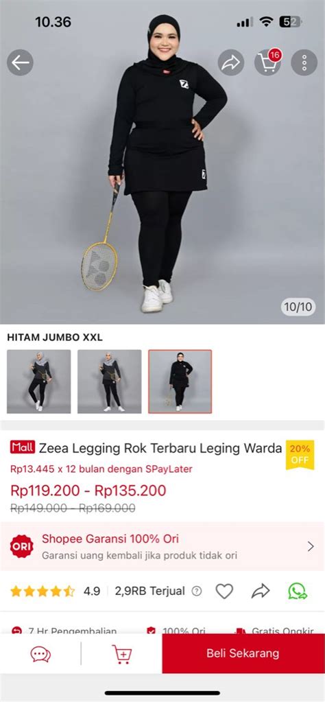 Zeea Legging Rok Olahraga Baju Renang Muslimah Belum Pernah Dipakai On