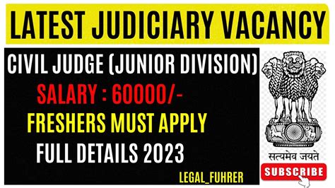 JUDICIARY VACANCY CIVIL JUDGE VACANCY 2023 J K JUDICIARY LEGAL JOB