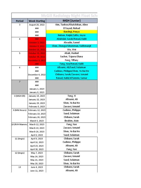 NF Schedule - 2022-2023 | PDF