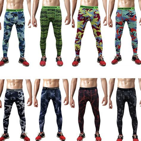 Sexy Camo Mens Compression Pants Sports Running Tights Skinny