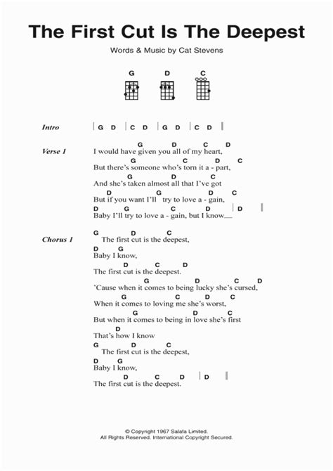 The First Cut Is The Deepest Piano Sheet Music