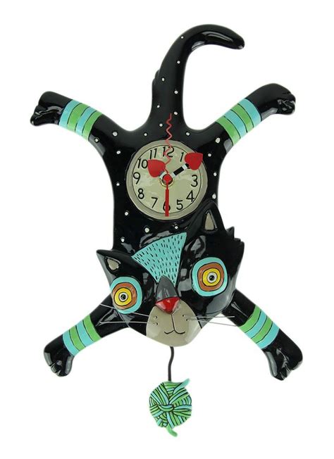 Allen Designs Craft Attack Cat Pendulum Wall Clock Cat Clock