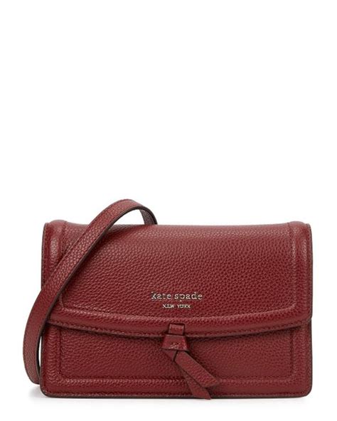 Kate Spade Knott Burgundy Grained Leather Cross Body Bag In Red Lyst