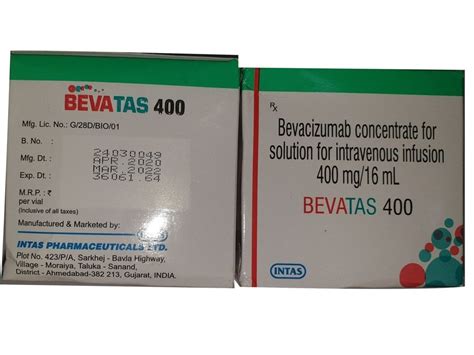 Intas Mg Bevatas Bevacizumab Concentrate Infusion Solution Dosage