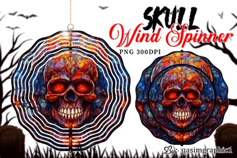 Skull Wind Spinner Sublimation Graphic By Qasimgraphic Creative Fabrica