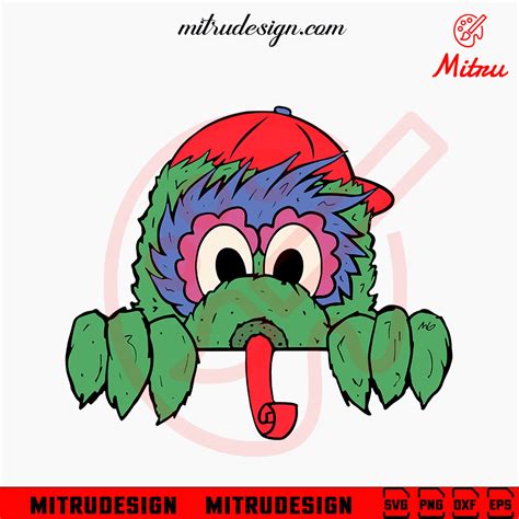 Phillie Phanatic Peeking Svg Funny Phillies Mascot Svg Png Dxf Eps