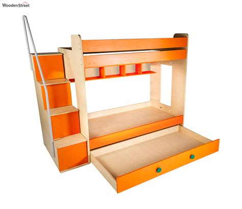 Buy Flexi Bunk With Trundle Bed Orange At 20 Off Online Wooden Street