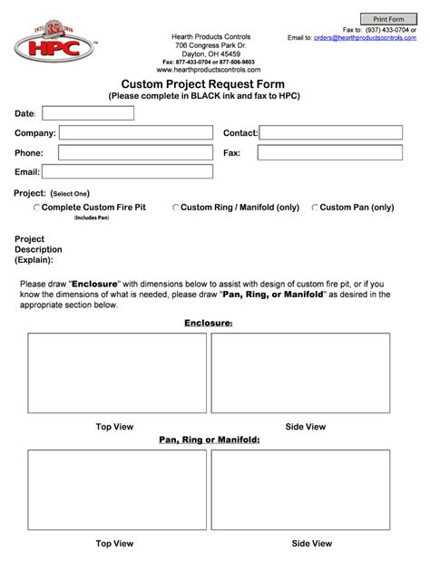 Fillable Online Custom Project Request Form Canned Heat Fax Email