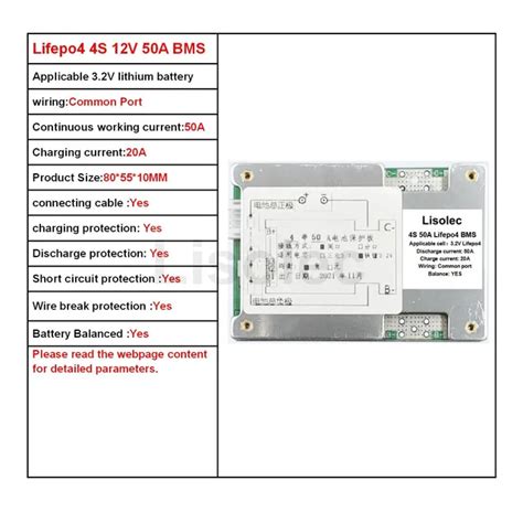 Lifepo Bms S V With Balance A A Charge Discharge Protection