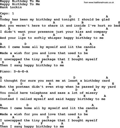 Happy Birthday To Me Bluegrass Lyrics With Chords