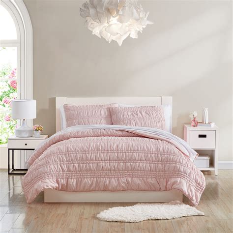 Poppy And Fritz Scrunch Stripe Pink King Quilt Set