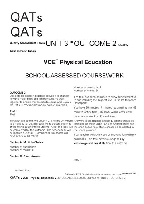 Qats Practice SAC Use Data Collected In Practical Activities To