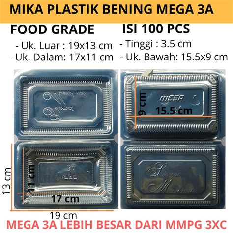 Jual Mika Plastik Bening Kue Puding Makanan Nasi Mika Mega A Dan A